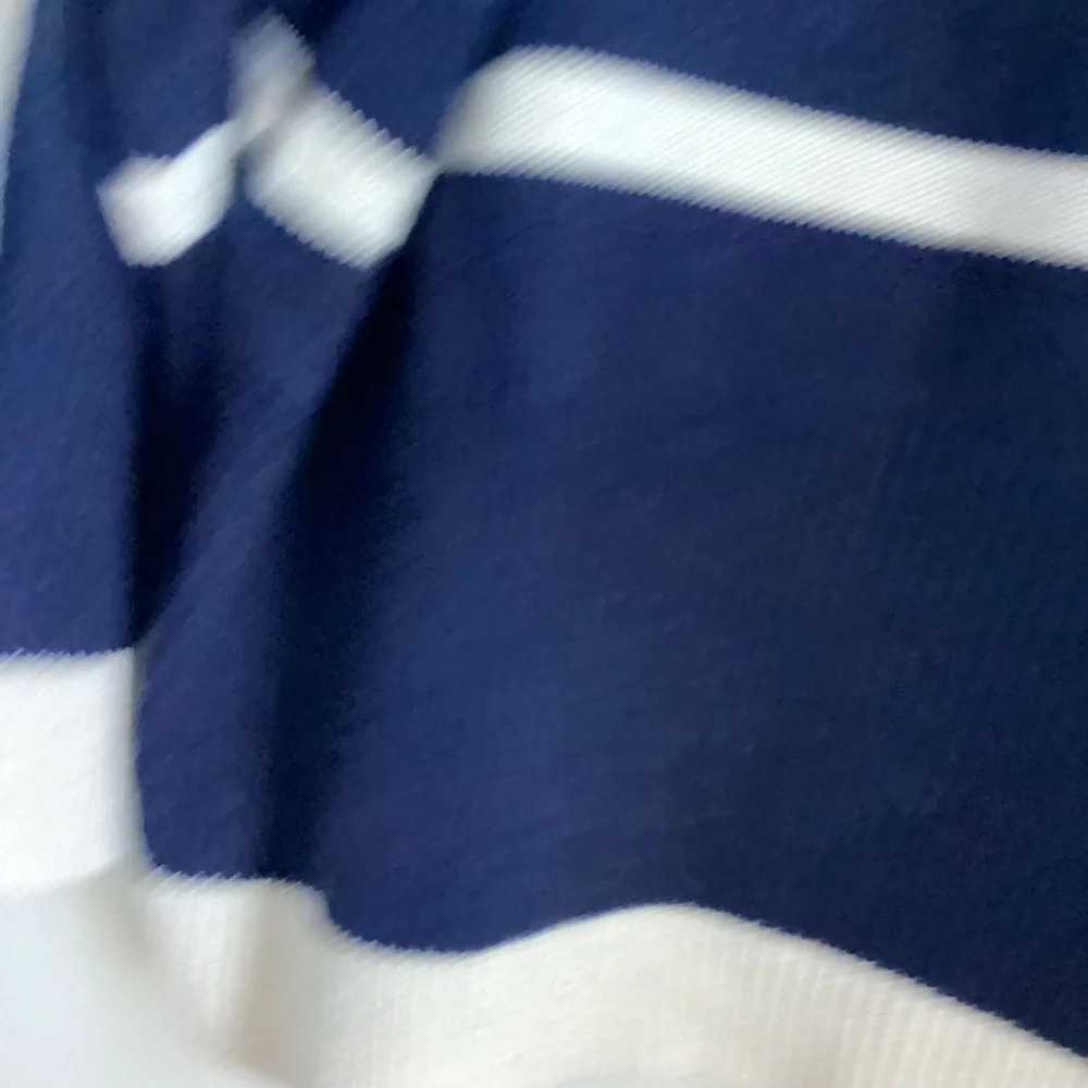 Topshop Oversized Sweater Size XS Navy White Stripe Turtleneck